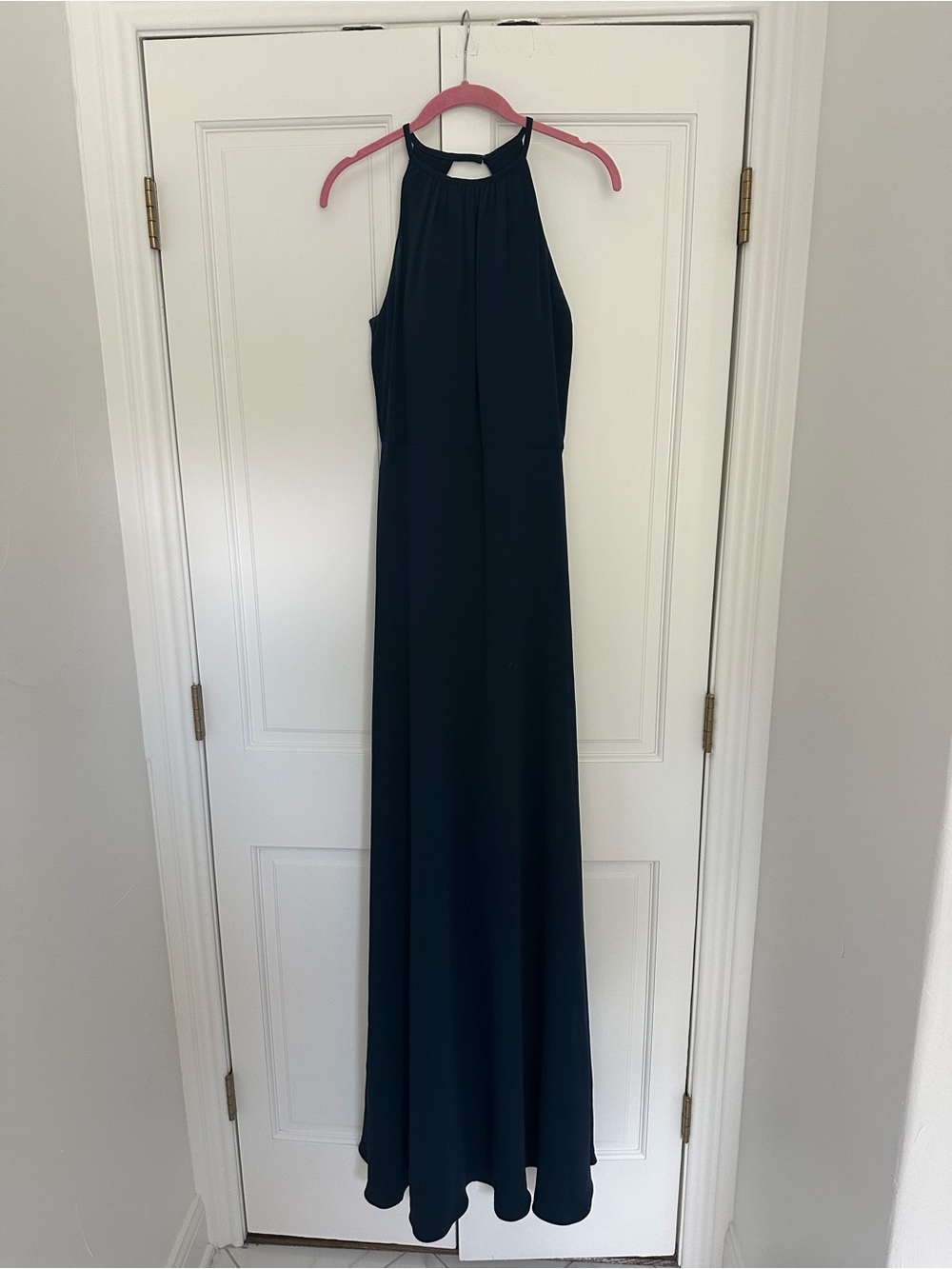 Navy Halter Maxi Dress - Women's Evening Gown